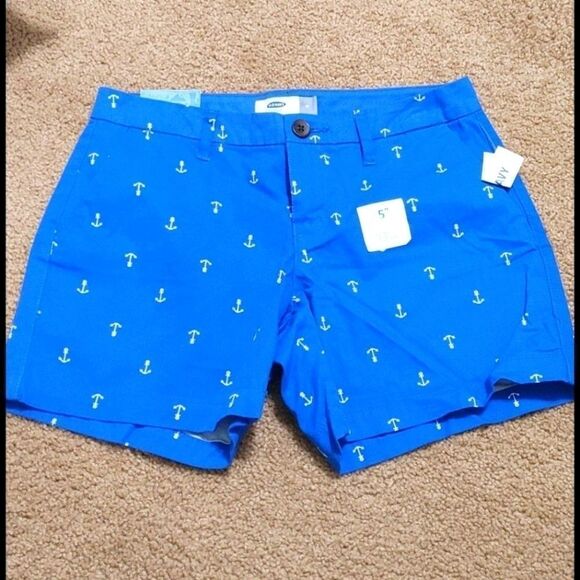 New Old Navy Mid-Rise Everyday Khaki Anchor Shorts Size 0 - Picture 2 of 4